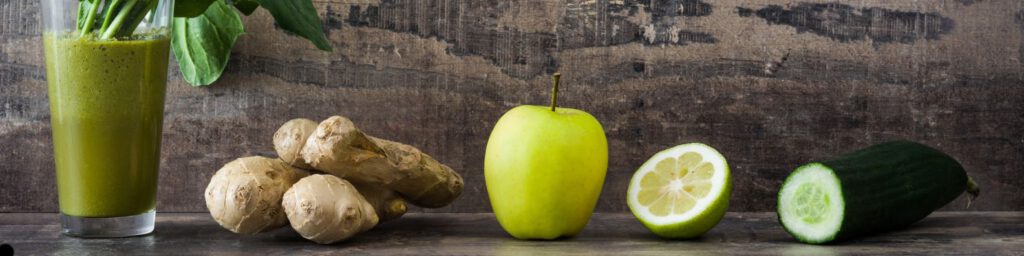 Basische Lebensmittel nebeneinander